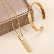 Ayatul Kursi Bracelet &amp; Necklace I with Gift Box I 4 Colors I Protection with Engraving I 18K Gold Plating I for Men and Women