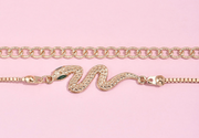 Bracelet set with snake bracelet gold I bracelet