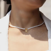 Pearl necklace with desired letter 