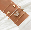 Schmetterling Armbandset Gold I 5 Armbänder