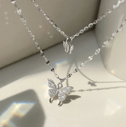 Butterfly double necklace