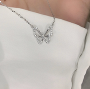 Butterfly necklace with glitter 
