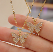 Glitter butterfly necklace