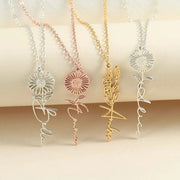 Collier personnalisé avec nom et fleur I name necklace